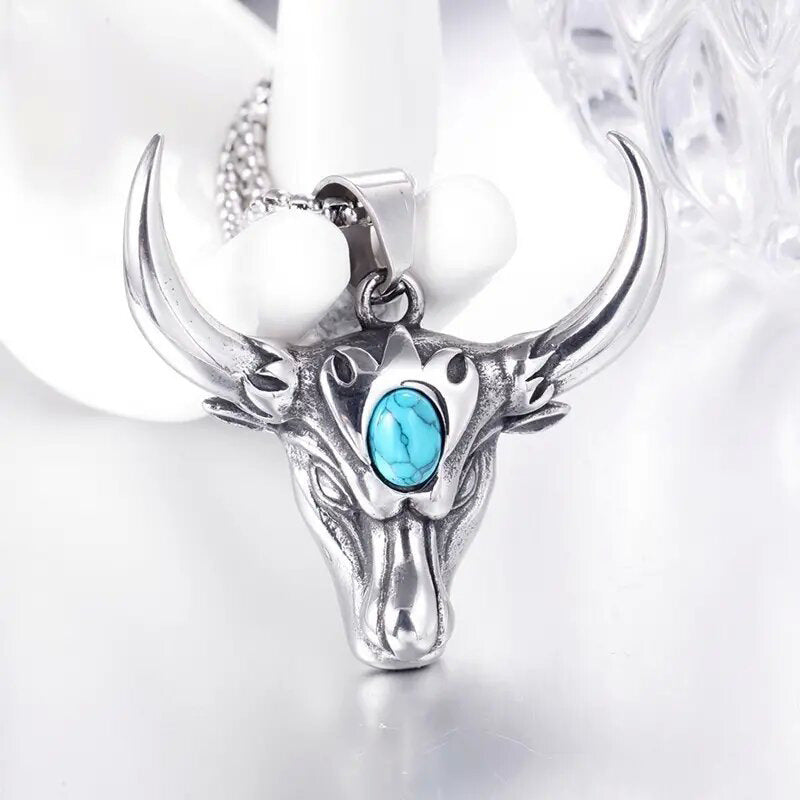 Wholesale Vintage Bull Head Necklace